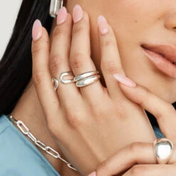 Curve Dome Pinky Ring In Silver -Fashion Accessories Store curve dome ring in silver medley jewellery ring 38643134431462