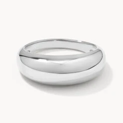 Curve Dome Pinky Ring In Silver
