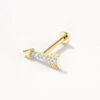 Diamond Arrow Helix Single Stud Earring In 10k Gold