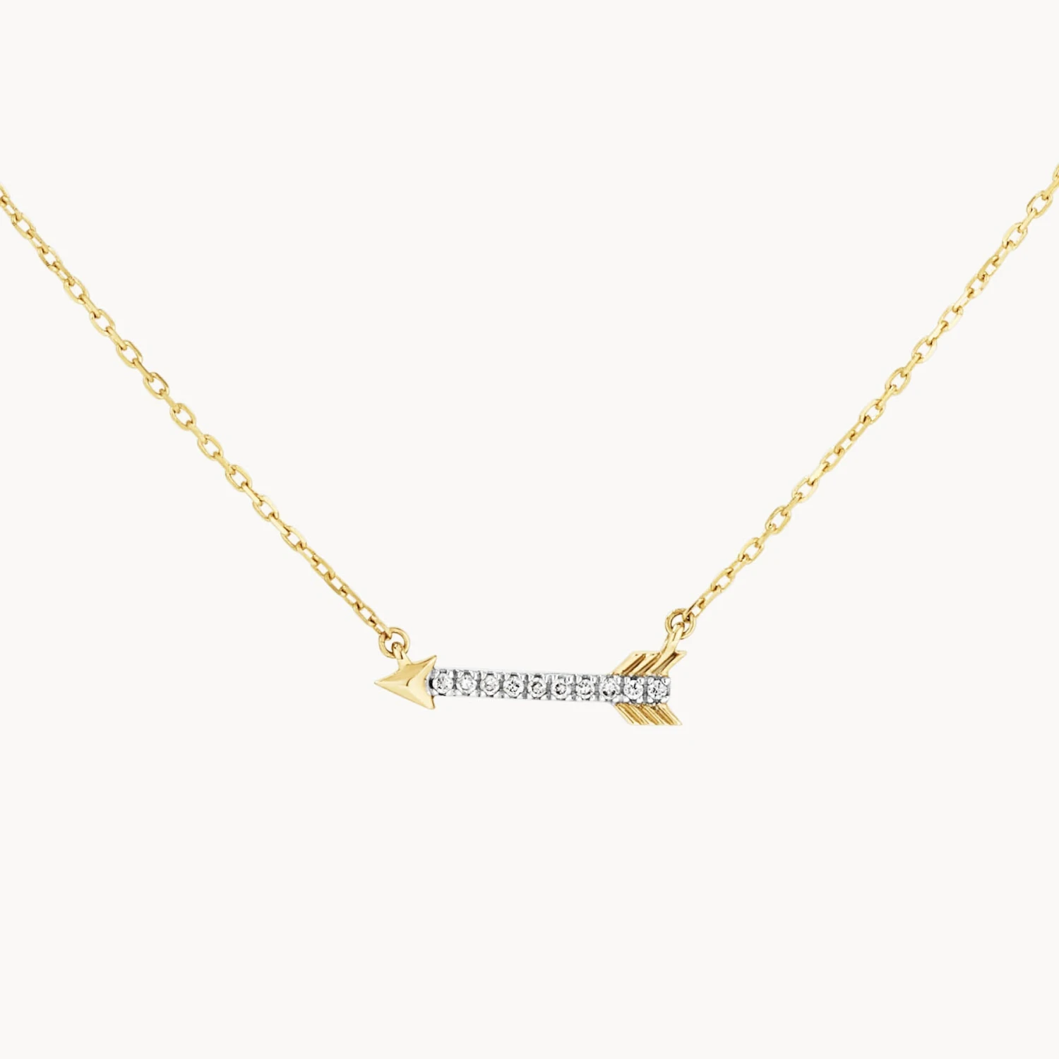 Diamond Arrow Necklace In 10k Gold 1 Diamond Arrow Necklace In 10k Gold