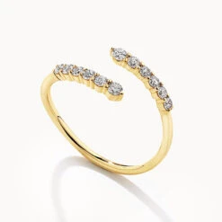 Diamond Bypass Open Ring In 10k Gold