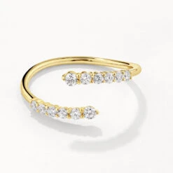 Diamond Bypass Open Ring In 10k Gold -Fashion Accessories Store diamond bypass open ring in 10k gold medley jewellery ring 39709064855782