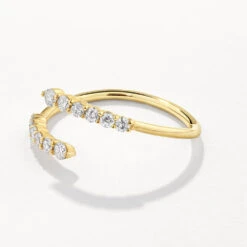 Diamond Bypass Open Ring In 10k Gold -Fashion Accessories Store diamond bypass open ring in 10k gold medley jewellery ring 39714068332774