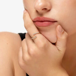 Diamond Bypass Open Ring In 10k Gold -Fashion Accessories Store diamond bypass open ring in 10k gold medley jewellery ring 39724345753830