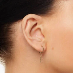 Diamond Drop Bar Charm Huggies In 10k Gold -Fashion Accessories Store diamond drop bar charm huggies in 10k gold medley jewellery earrings 39730698223846