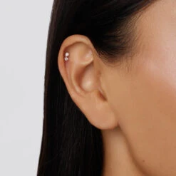 Diamond Drop Helix Single Stud Earring In Silver -Fashion Accessories Store diamond drop helix single stud earring in silver medley jewellery earrings 39440984015078