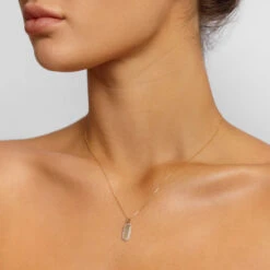 Diamond Engravable Bar Necklace In 10k Gold -Fashion Accessories Store diamond engravable bar necklace 10k gold medley jewellery pendant 36849104093414