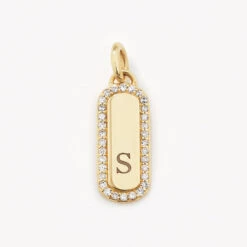 Diamond Engravable Bar Necklace In 10k Gold