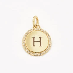 Diamond Engravable Disc Necklace In 10k Gold -Fashion Accessories Store diamond engravable disc necklace 10k gold medley jewellery pendant 36856638636262