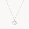 Diamond Disc Necklace In Silver