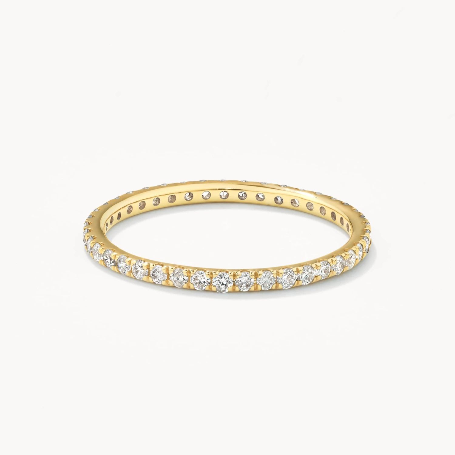 Diamond Eternity Stacker Ring In 10k Gold 1 Diamond Eternity Stacker Ring In 10k Gold