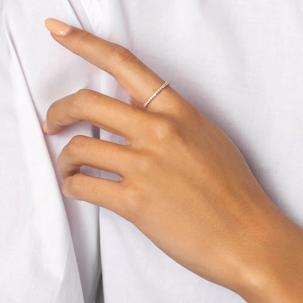 Diamond Eternity Stacker Ring In 10k Gold 13 Diamond Eternity Stacker Ring In 10k Gold - Image 13