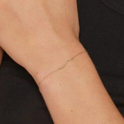 Diamond Fine Wave Bracelet In 10k Gold -Fashion Accessories Store diamond fine wave bracelet in 10k gold medley jewellery bracelets bangle 39933074342118