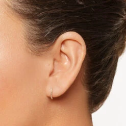 Diamond Fine Wave Huggie Earrings In 10k Gold -Fashion Accessories Store diamond fine wave huggie earrings in 10k gold medley jewellery earrings 39933074407654