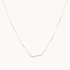 Diamond Fine Wave Necklace In 10k Gold -Fashion Accessories Store diamond fine wave necklace in 10k gold medley jewellery necklace 39932691022054