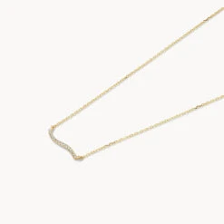 Diamond Fine Wave Necklace In 10k Gold -Fashion Accessories Store diamond fine wave necklace in 10k gold medley jewellery necklace 39932691054822