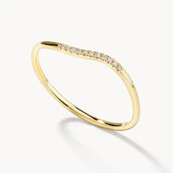 Diamond Fine Wave Stacker Ring In 10k Gold -Fashion Accessories Store diamond fine wave stacker ring in 10k gold medley jewellery ring 39932690333926