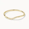 Diamond Fine Wave Stacker Ring In 10k Gold