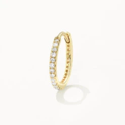 Diamond Helix Huggie Single Earring In 10k Gold
