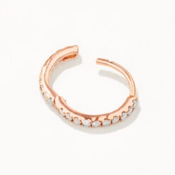 Diamond Helix Huggie Single Earring In 10k Rose Gold -Fashion Accessories Store diamond helix huggie single earring in 10k rose gold medley jewellery earrings 39709039493350