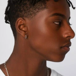 Diamond Helix Huggie Single Earring In Silver -Fashion Accessories Store diamond helix huggien silver medley jewellery earrings 39144333803750