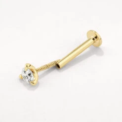 Diamond Helix Single Stud Earring In 10k Gold -Fashion Accessories Store diamond helix single stud 10k gold medley jewellery sets 40143807840486