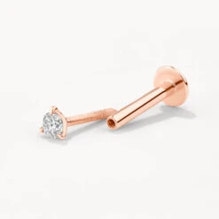 Micro Diamond Helix Single Stud Earring In 10k Rose Gold -Fashion Accessories Store diamond helix single stud earring in 10k rose gold medley jewellery earrings 39709694099686