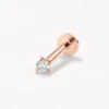 Micro Diamond Helix Single Stud Earring In 10k Rose Gold