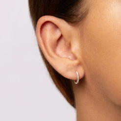 Diamond Huggies In 10k Gold -Fashion Accessories Store diamond huggie earrings 10k gold medley jewellery earrings 36110145618150