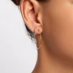 Diamond Huggies In 10k Gold -Fashion Accessories Store diamond huggie earrings 10k gold medley jewellery earrings 36380875849958