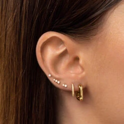 Diamond Huggies In 10k Gold -Fashion Accessories Store diamond huggie earrings 10k gold medley jewellery earrings 38665453076710