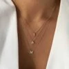 Diamond Letter A Necklace In 10k Gold