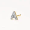 Diamond Letter A Single Stud Earring In 10k Gold