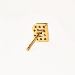 Diamond Letter B Single Stud Earring In 10k Gold -Fashion Accessories Store diamond letter b stud earring 10k gold medley jewellery earrings 36284424028390