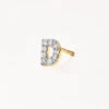 Diamond Letter D Single Stud Earring In 10k Gold