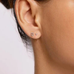 Diamond Letter D Single Stud Earring In 10k Gold -Fashion Accessories Store diamond letter d stud earring 10k gold medley jewellery earrings 36381115580646