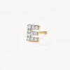 Diamond Letter E Single Stud Earring In 10k Gold