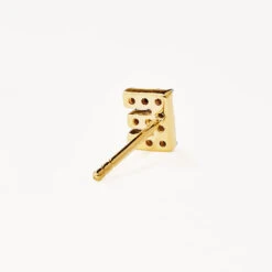 Diamond Letter E Single Stud Earring In 10k Gold -Fashion Accessories Store diamond letter e stud earring 10k gold medley jewellery earrings 36284437790950