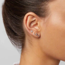 Diamond Letter E Single Stud Earring In 10k Gold -Fashion Accessories Store diamond letter e stud earring 10k gold medley jewellery earrings 36855186325734