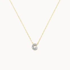 Diamond Letter G Necklace In 10k Gold