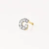 Diamond Letter G Single Stud Earring In 10k Gold