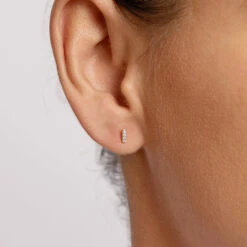 Diamond Letter I Single Stud Earring In 10k Gold -Fashion Accessories Store diamond letter i stud earring 10k gold medley jewellery earrings 36381230235878