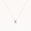 Diamond Letter K Necklace In 10k Gold