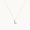 Diamond Letter L Necklace In 10k Gold