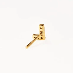 Diamond Letter L Single Stud Earring In 10k Gold -Fashion Accessories Store diamond letter l stud earring 10k gold medley jewellery earrings 36284467445990