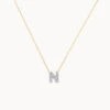 Diamond Letter N Necklace In 10k Gold
