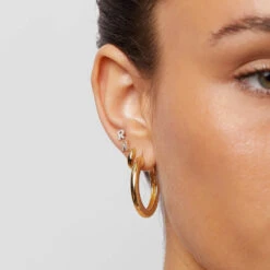 Diamond Letter N Single Stud Earring In 10k Gold -Fashion Accessories Store diamond letter n stud earring 10k gold medley jewellery earrings 36855175610598