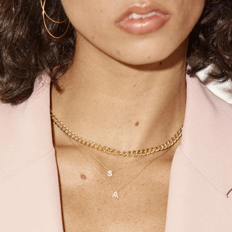 Diamond Letter S Necklace In 10k Gold 4 Diamond Letter S Necklace In 10k Gold - Image 4