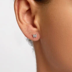 Diamond Letter W Single Stud Earring In 10k Gold -Fashion Accessories Store diamond letter w stud earring 10k gold medley jewellery earrings 36381275357414