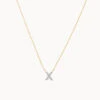 Diamond Letter X Necklace In 10k Gold